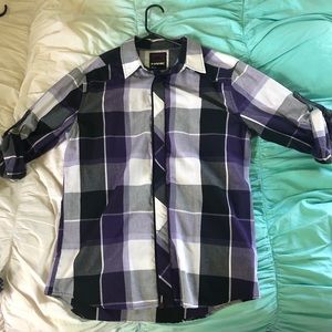 Plaid purple dress shirt